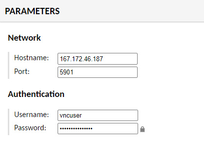 Parámetros VNC de Guacamole