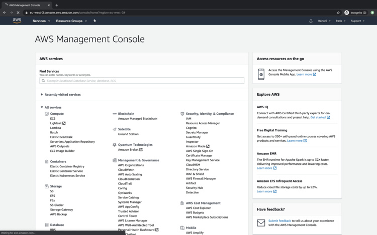Consola de administración de AWS