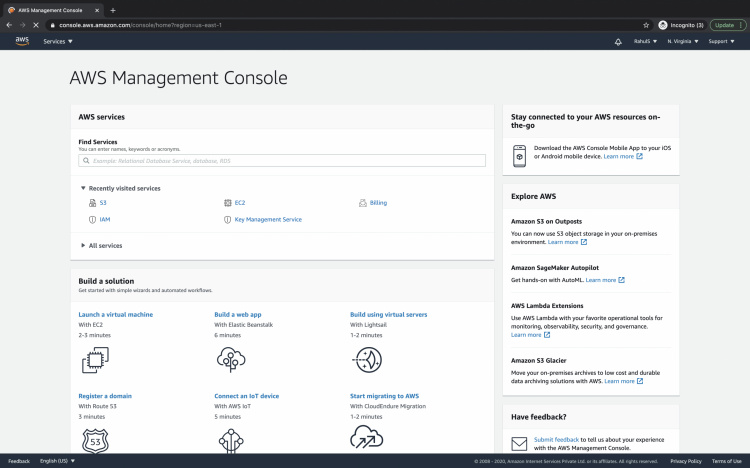 Consola de administración de AWS