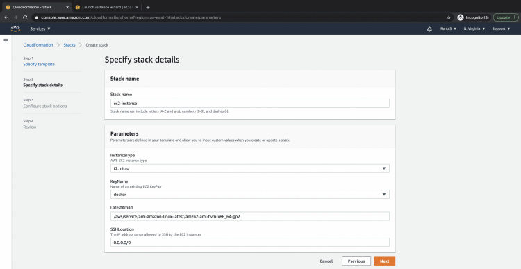 Especifica los detalles de la pila