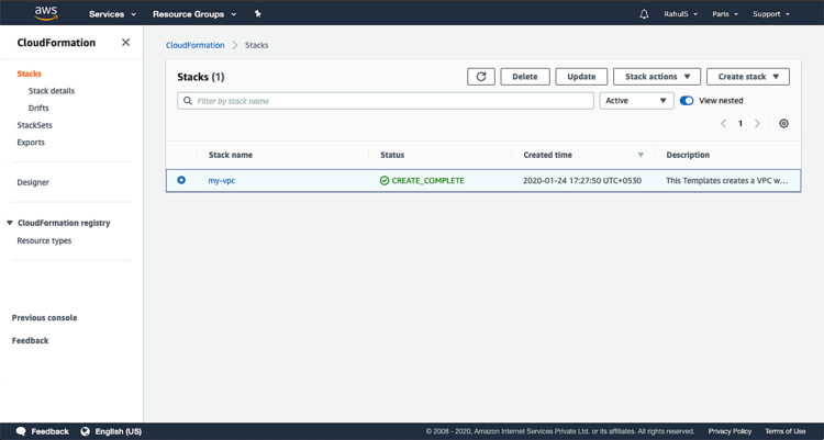 Lista de pilas creadas