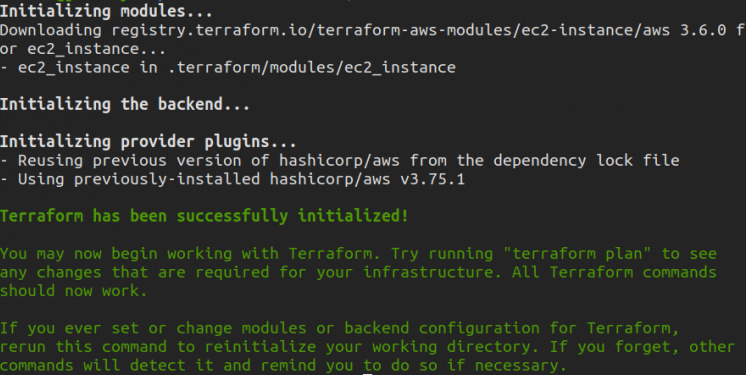 comando terraform init