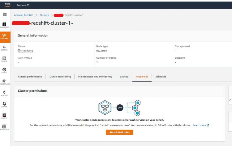 Permisos y visión general del clúster