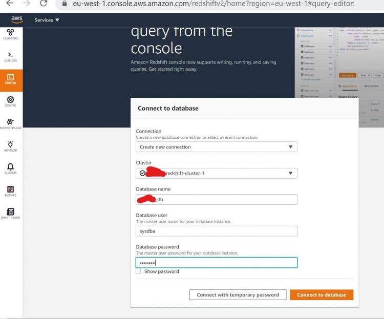 Probar la configuración de Redshift