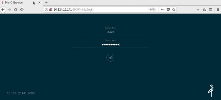 Inicio de sesión en MinIO