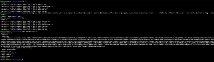 configuración del clúster para bob