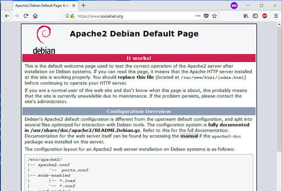 Página por defecto de Apache