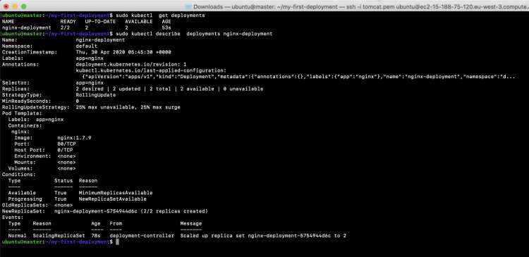 kubectl obtener despliegues