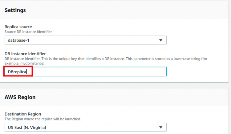 Configuración de la réplica de la base de datos