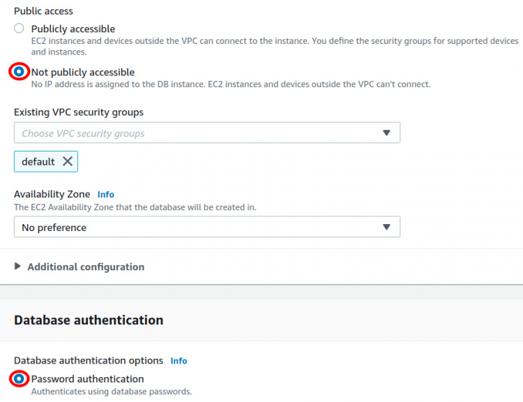 Configuración de accesibilidad y autenticación