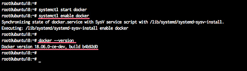 Iniciar la versión docker instalada