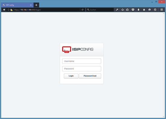 El inicio de sesión de ISPConfig
