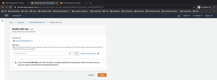 Separar el rol de IAM