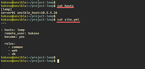 Configurar hosts y site.yml