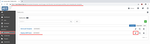 Ejecuta la plantilla de trabajo
