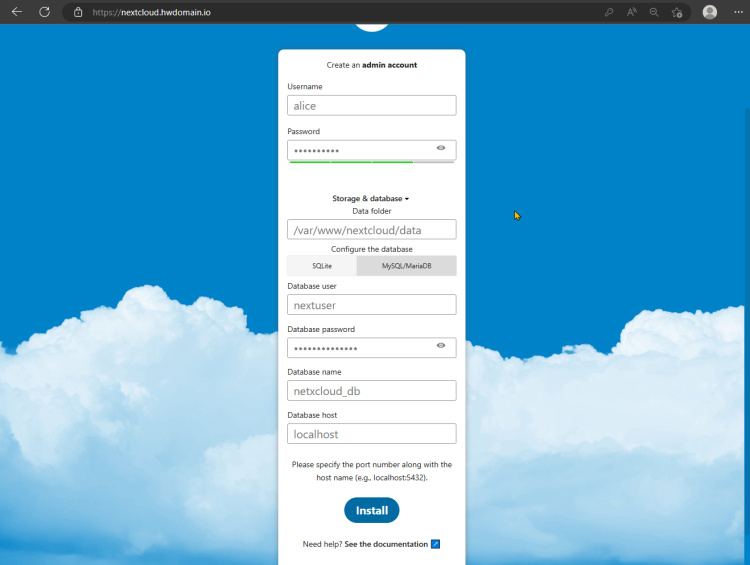 instalar Nextcloud