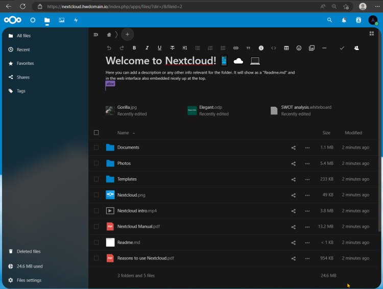 Gestor de Archivos Nextcloud