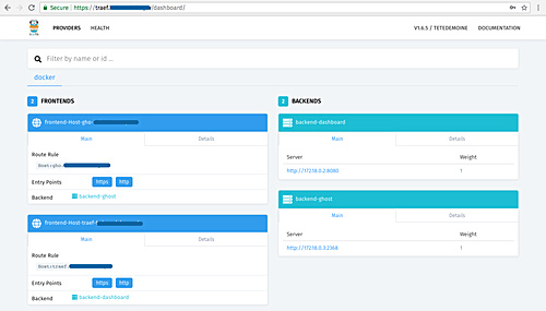 Panel de control de Traefik