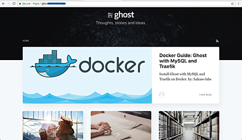 Glog fantasma ejecutado en un contenedor Docker