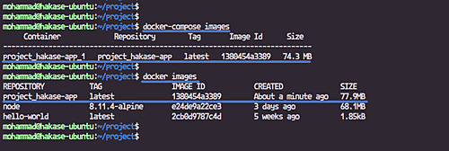 Mostrar la imagen docker disponible