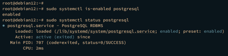 comprobar postgresql