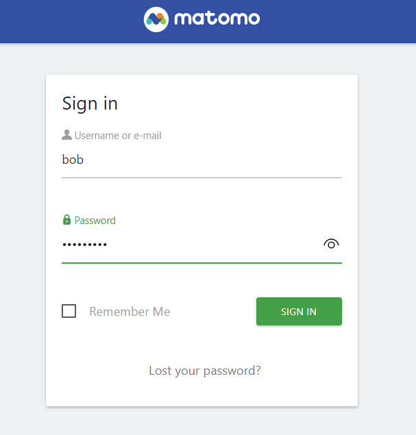 acceder a matomo