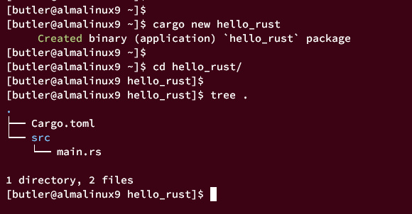 crear proyecto con rust