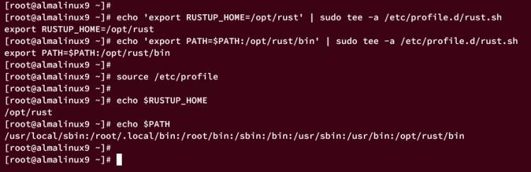 configurar rustup