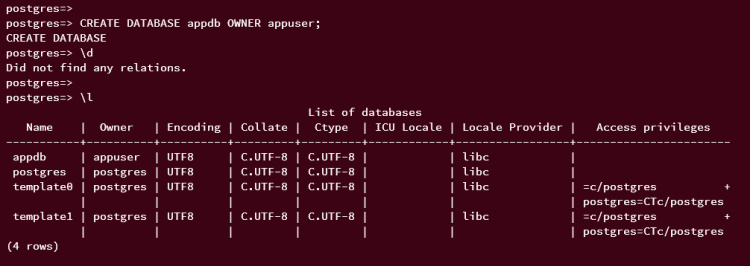 crear y verificar la base de datos