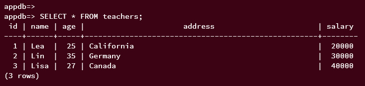 recuperar datos postgresql