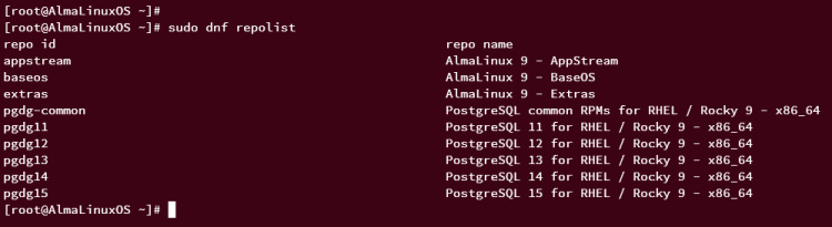 listado de repositorios