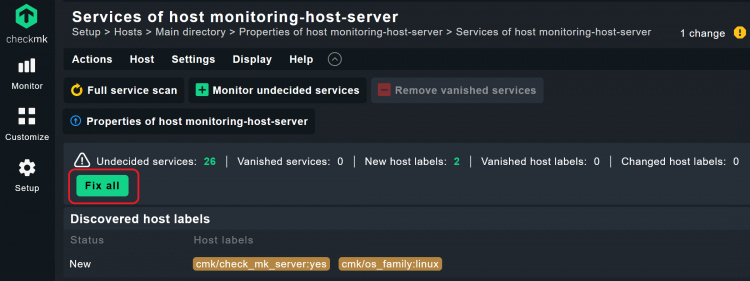 Con fix all sólo necesitas un clic para añadir servicios a tu monitorización