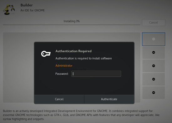 Cuadro de inicio de sesión del usuario en la sesión del sistema de Fedora 27