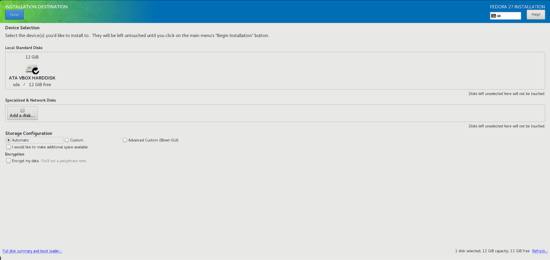 Destino de la instalación