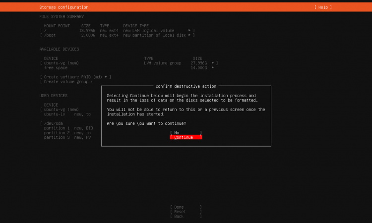 Confirmar la escritura de los cambios en el disco