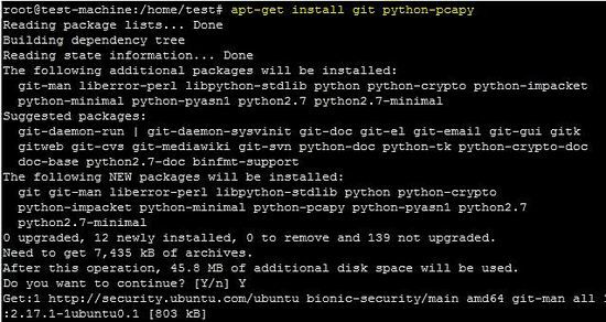 Instalar python-pcapy