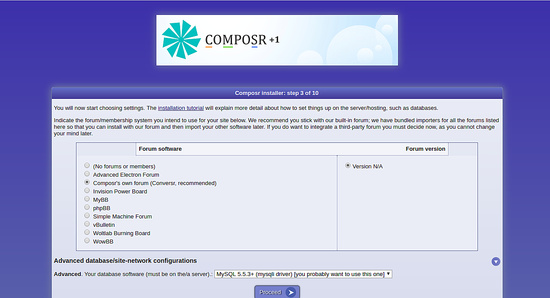 Selecciona el servidor de base de datos