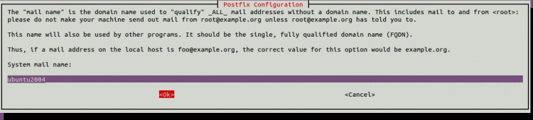 Nombre del correo del sistema