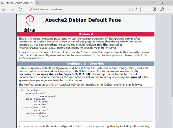 Página por defecto de Apache