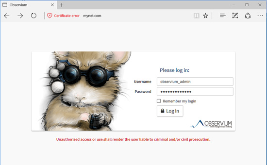 Inicio de sesión en Observium