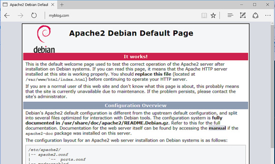 Página por defecto de Apache