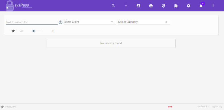 Panel de control sysPass