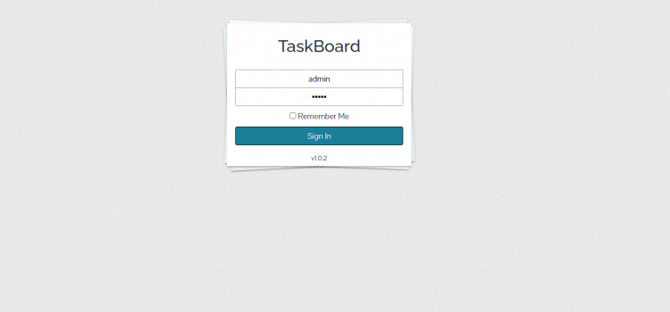 Inicio de sesión de TaskBoard