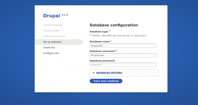 Configuración de la base de datos