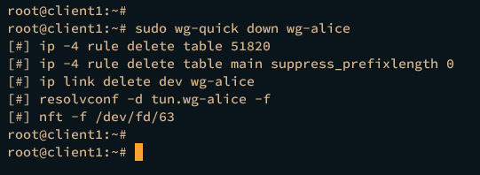 detener wireguard en cliente