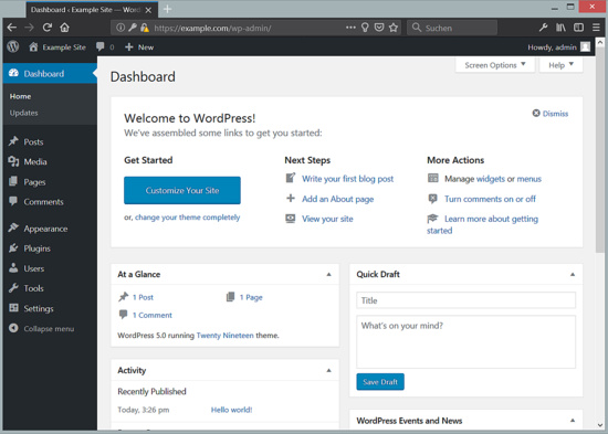 El backend de WordPress