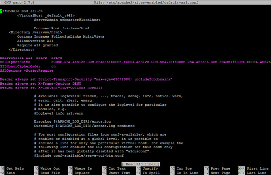 Establecer una configuración SSL estricta en apache2