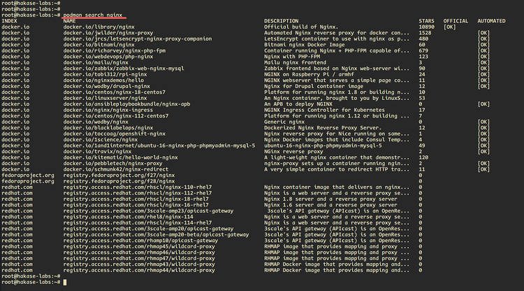 Buscar imagen de Podman