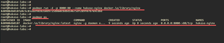 Ejecuta el contenedor podman