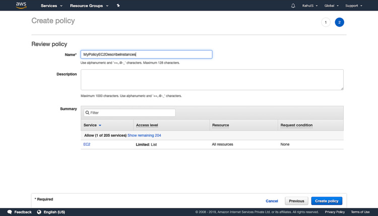 Crear una nueva política
